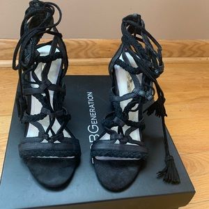 BCBGeneration lace up ankle tassel heel